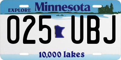 MN license plate 025UBJ