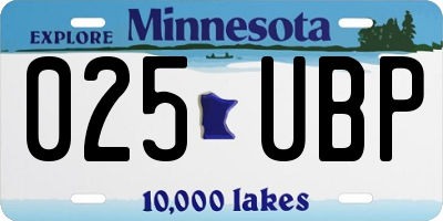MN license plate 025UBP