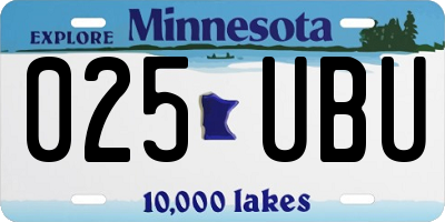 MN license plate 025UBU