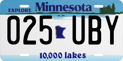 MN license plate 025UBY