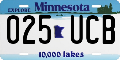 MN license plate 025UCB