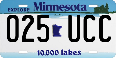 MN license plate 025UCC