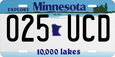 MN license plate 025UCD