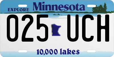 MN license plate 025UCH