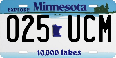 MN license plate 025UCM
