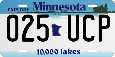 MN license plate 025UCP