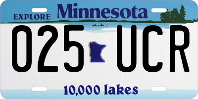 MN license plate 025UCR