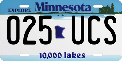 MN license plate 025UCS