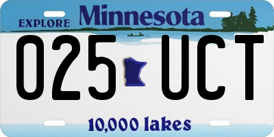 MN license plate 025UCT