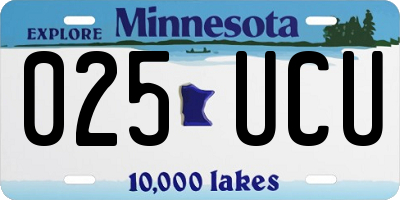 MN license plate 025UCU