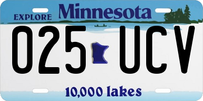 MN license plate 025UCV