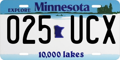 MN license plate 025UCX