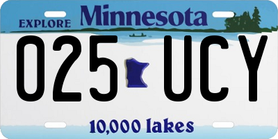 MN license plate 025UCY