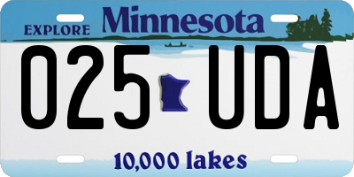 MN license plate 025UDA