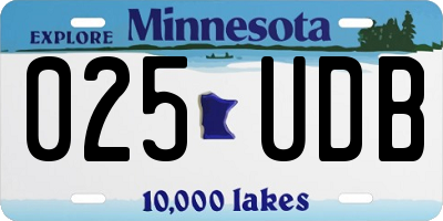 MN license plate 025UDB