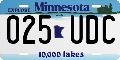 MN license plate 025UDC