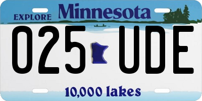 MN license plate 025UDE