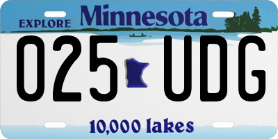 MN license plate 025UDG