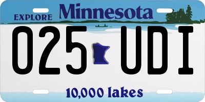 MN license plate 025UDI