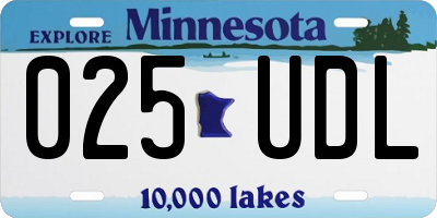 MN license plate 025UDL