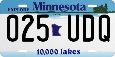 MN license plate 025UDQ