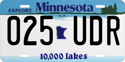 MN license plate 025UDR