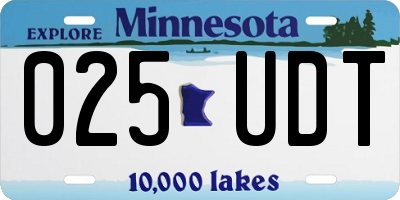 MN license plate 025UDT