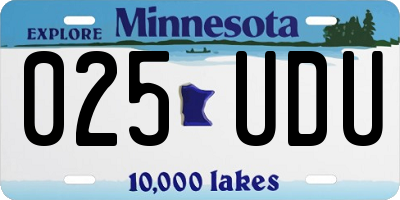 MN license plate 025UDU