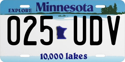 MN license plate 025UDV