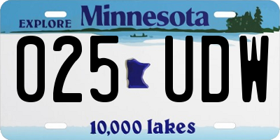 MN license plate 025UDW