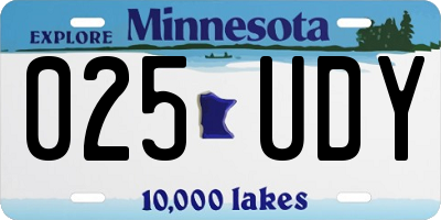 MN license plate 025UDY