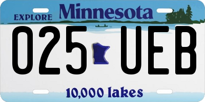 MN license plate 025UEB