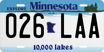 MN license plate 026LAA