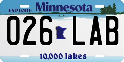 MN license plate 026LAB