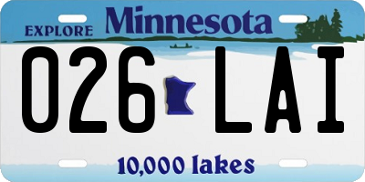 MN license plate 026LAI