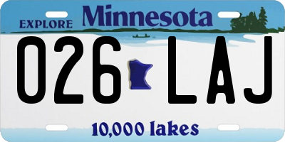 MN license plate 026LAJ