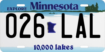 MN license plate 026LAL