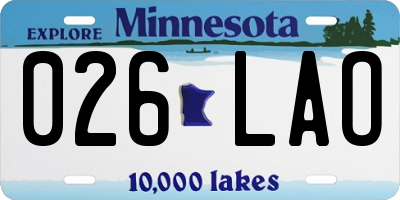 MN license plate 026LAO