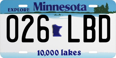 MN license plate 026LBD