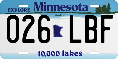 MN license plate 026LBF