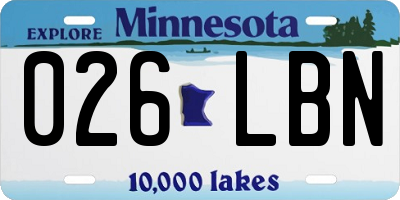 MN license plate 026LBN