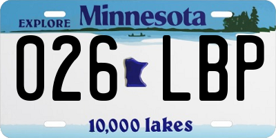 MN license plate 026LBP