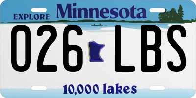 MN license plate 026LBS