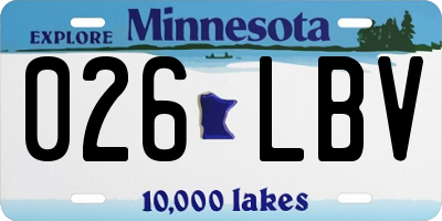 MN license plate 026LBV