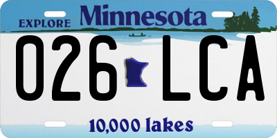 MN license plate 026LCA