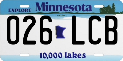 MN license plate 026LCB