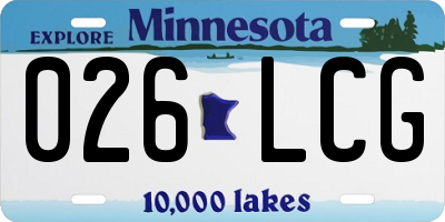 MN license plate 026LCG