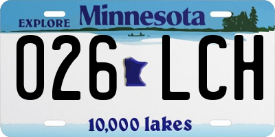 MN license plate 026LCH