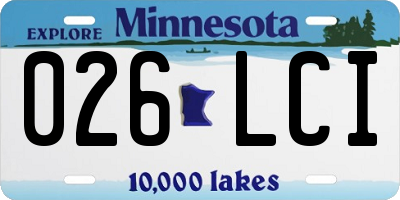 MN license plate 026LCI