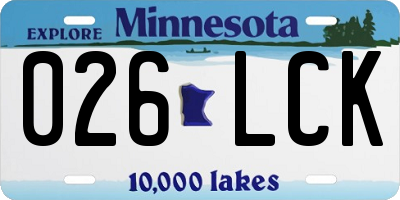 MN license plate 026LCK